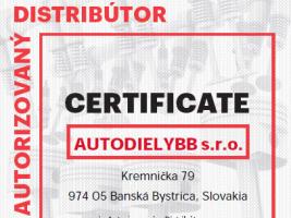 Certifikát Autorizovaný distribútor MOTUL na Slovensku